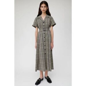 Moussy plaid button down belted fit and flare dress size 1 (US small)